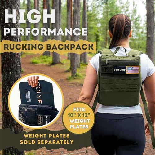 Polyfit Rucking Backpack 2.0 Black - Side-Loading Weight Plate Pack