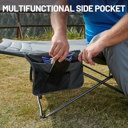 Grey Timber Ridge 31.8-Inch Extra Wide Heavy Duty Camping Cot for Adults
