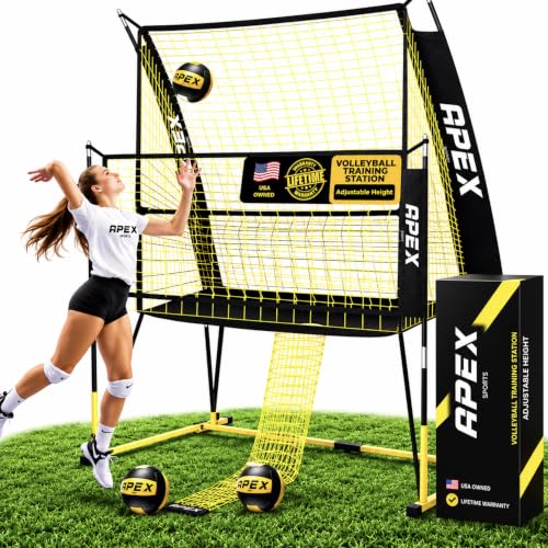 Apex Sports Volleyball Training Net System with Adjustable Height - Training Equipment for All Skill Levels