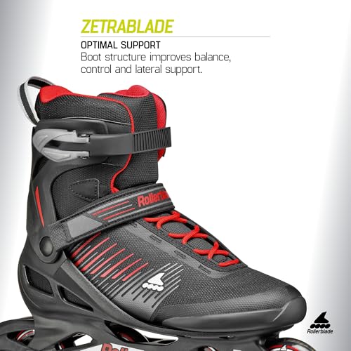 Rollerblade Zetrablade Men's Fitness Inline Skates Black/Red Size 10/10.5