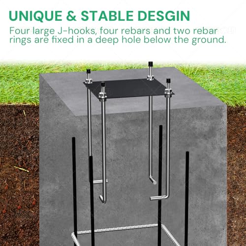 Utag 7-Inch Heavy-Duty Basketball Hoop Anchor Kit - Black