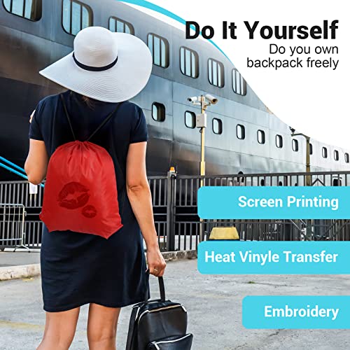 120 Pcs Drawstring Backpack Bulk Set - Nylon Sport & Gym Bags in 8 Colors