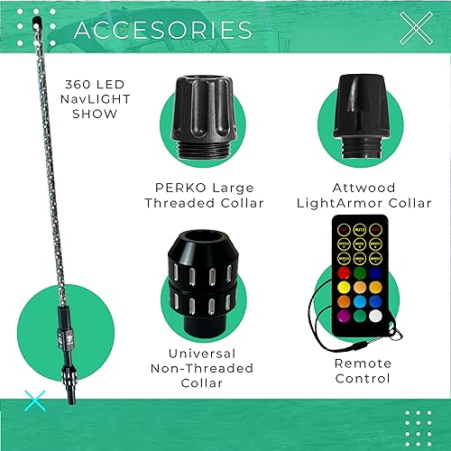 4ft Marine Boat Navigation LED Lights with Show Modes - Coast Guard Approved