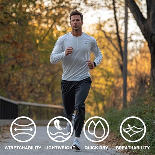 Men's Lightweight Quick Dry Open Bottom Joggers Pants Black Large