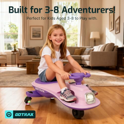 Kids Electric Wiggle Car - Purple, 12V Battery, 120 Min Ride, Bluetooth