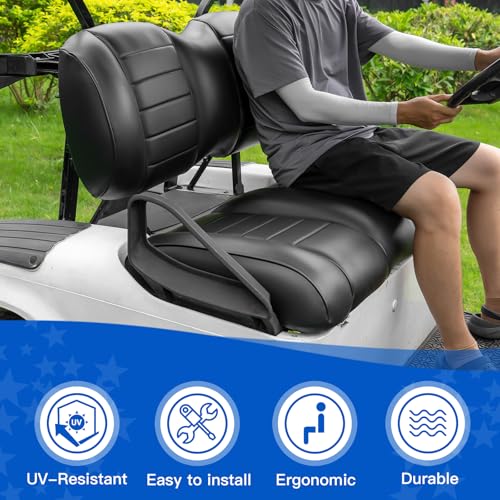 NOKINS Black Front Seat Kit for EZGO TXT 1994-Up & RXV 2008-Up Golf Carts