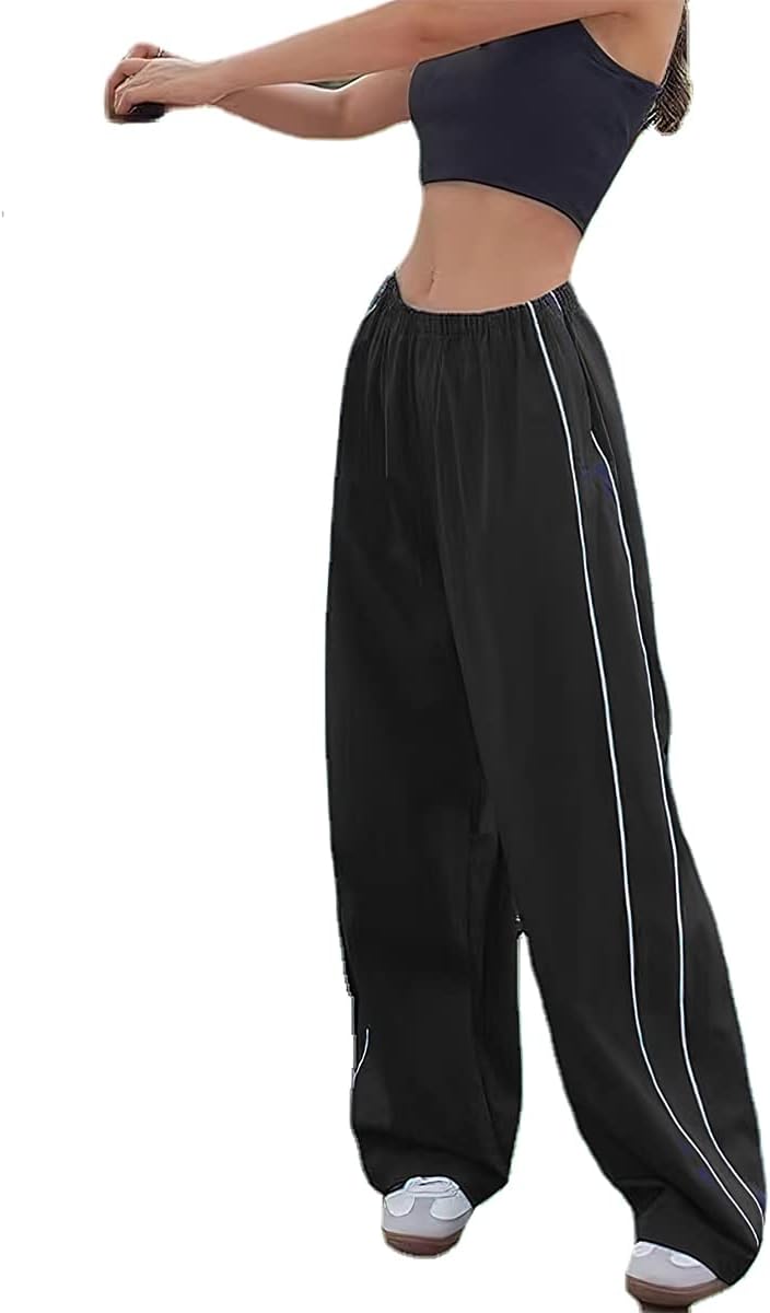 XPONNI Women's Y2K Baggy Parachute Pants - Trendy Streetwear Style | Comfortable Fit