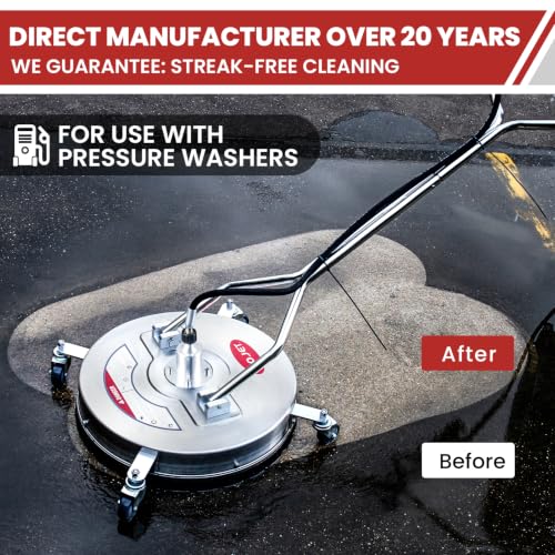 WOJET 20 Inch Commercial Pressure Washer Surface Cleaner 4500PSI with Wheels