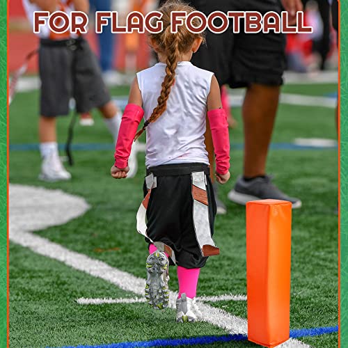 8 Pack Football End Zone Pylons - Orange, 18 Inch Regulation, Weighted & Anchorless