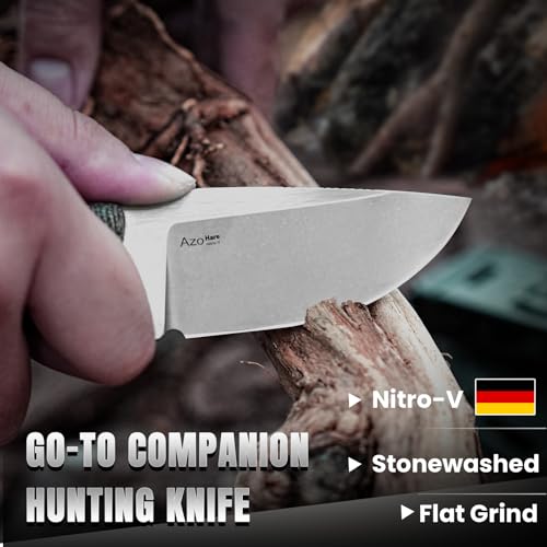 Kizer Hare Fixed Blade Knife with Sheath - Black & Orange, 3.14" Nitro V Steel