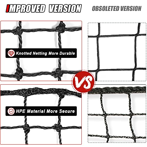 10x40 FT Heavy Duty Baseball Softball Backstop Nets for Sports Practice & Safety