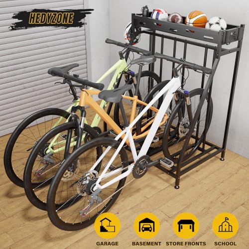 3 Bike Stand with Heavy-Duty Metal Baskets Garage Bike Rack Storage