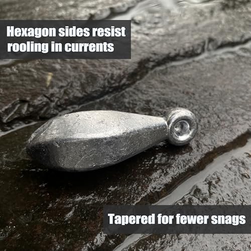 Fishing Sinkers No-Roll Bank Weights for Surf and Saltwater Fishing - Silver 6 Ounce (4pcs)