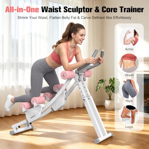 DERACY Adjustable Dual-Track Ab Workout Machine for Full Body Home Gym