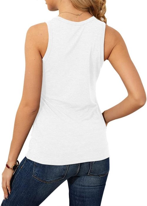 Langwyqu Women's Tank Tops - Casual Sleeveless Crewneck Tees for Summer | Loose Fit, Comfortable Style