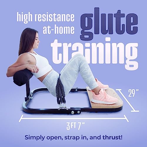 BootySprout Hip Thrust Machine for Glute Training - Classic Black, 45-135 lbs Resistance