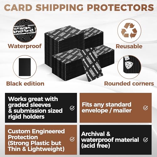 Black 4x6 Trading Card Shipping Protectors 510 Pack - Sports Card Sleeves
