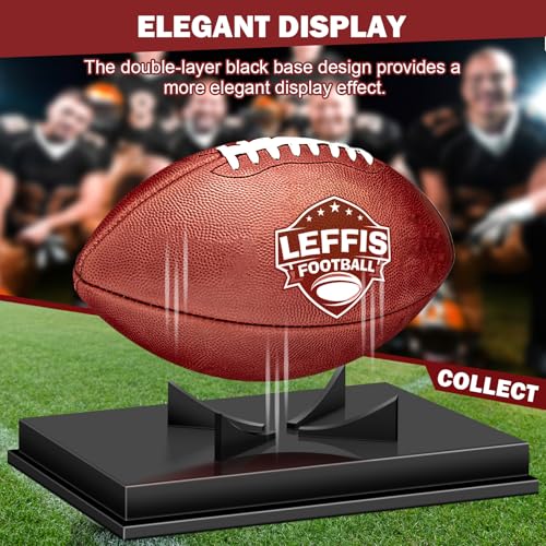 Full Size Football Display Case Clear - Acrylic Ball Collector Stand with Base