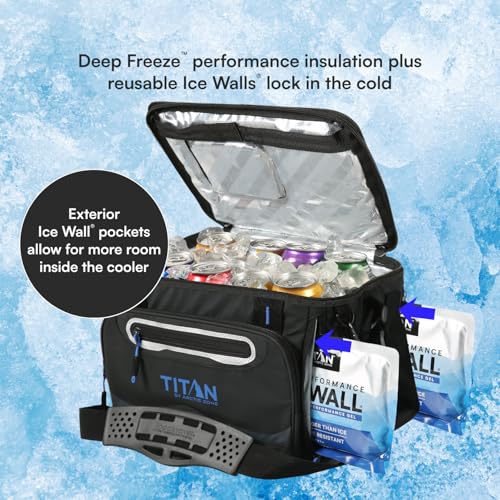 18 Can Collapsible Cooler Bag with Ice Pack & Bottle Opener - Cobalt Carbon Black