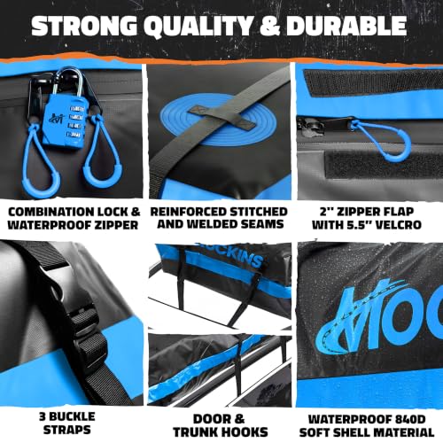 Mockins 84x39x5 Inch XL Extendable Waterproof Car Roof Rack Cargo Carrier with Bag - 35 Cu Ft