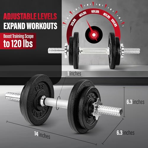 Dumbbell Set with 40lb to 200lb Adjustable Weights and Barbell Connector - Black, D. Variation