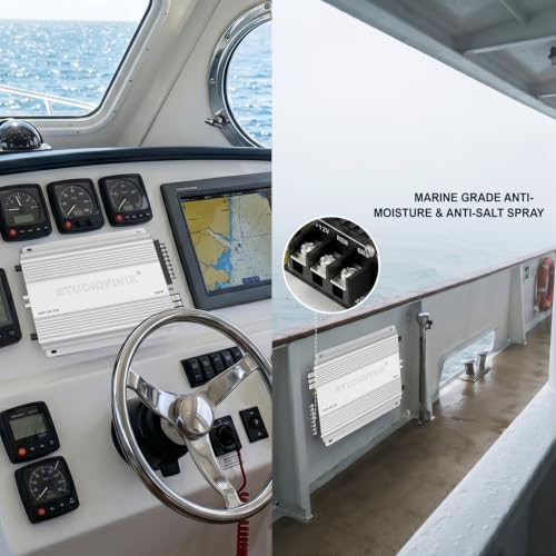 Marine Amplifier 4-Channel 500W Peak Waterproof Audio Amp - White