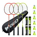 4-Pack Carbon Fiber Badminton Rackets Set - Lightweight Durable Sports Gear