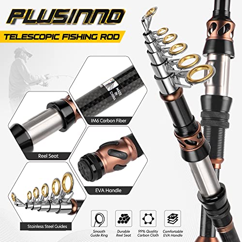2 Pack Full Fishing Kit with Telescopic Rods & Reels - Carrier Case Included