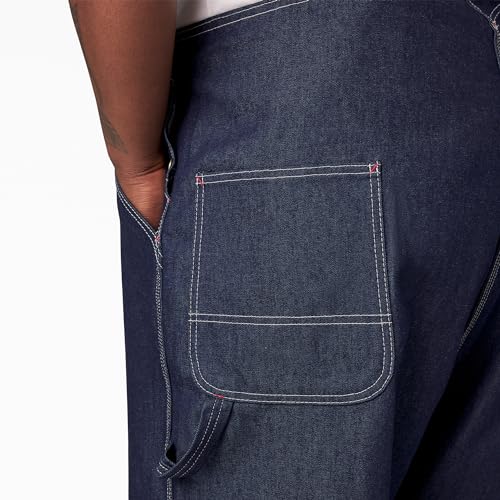 Dickies Men's Bib Overalls 36W x 32L Indigo Rigid Workwear Durable Cotton Denim
