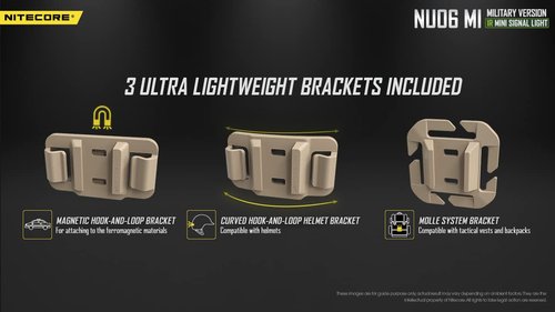 Nitecore NU06 MI IR Infrared Red Green Blue 4 Color USB-C Rechargeable Signal and Safety Light, ARC Rail, Magnetic, MOLLE & Hook-and-Loop Compatible, Upgrade from NU05 MI