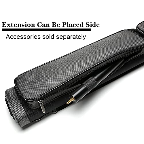 2x4 Hard Shell Pool Cue Case - Black Waterproof Billiard Cue Holder with Accessories