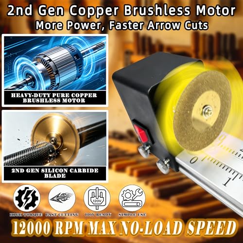 Adjustable Arrow Saw 12000RPM Aluminum Base for Carbon & Archery Arrows