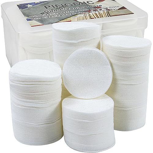 900pcs Thick Lint-Free Gun Cleaning Patches with Storage Box - 9mm & Caliber Compatible