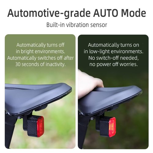 Smart Bike Tail Lights, Bike Lights for Night Riding with Smart Brake Sensing, Rechargeable Bicycle Lights Auto On/Off Long Standby, LED Rear Bike Light IPX6 Waterproof for Road Cycling