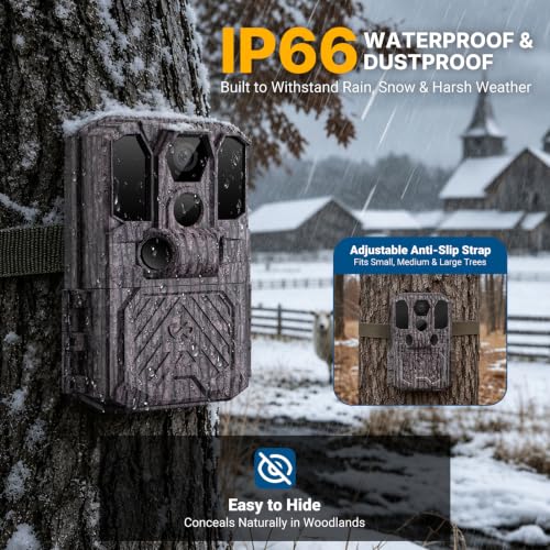 LynHawk Camo 2 Pack Trail Camera with No-Glow IR Night Vision, 0.05s Trigger, Waterproof Hunting Camera