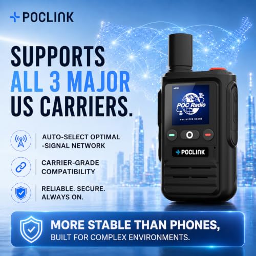 2-Pack Long Range 4G LTE Walkie Talkies with Free SIM for Global Use