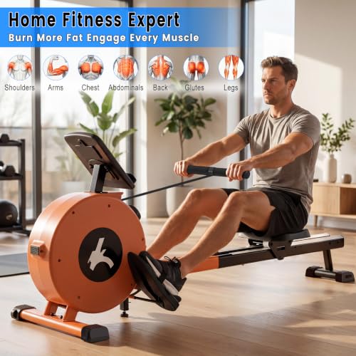 Foldable Magnetic Rowing Machine with 16 Resistance Levels & App Connectivity
