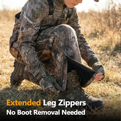 NEW VIEW Youth Camo Insulated Hunting Bibs - Small / Camo Leaf, Kids Cold Weather Overalls