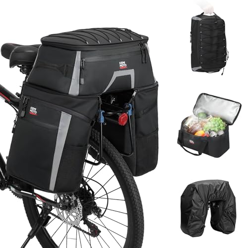KEMIMOTO Bicycle Panniers Combo 4-in-1 with Cooler Bag Waterproof Rain Cover