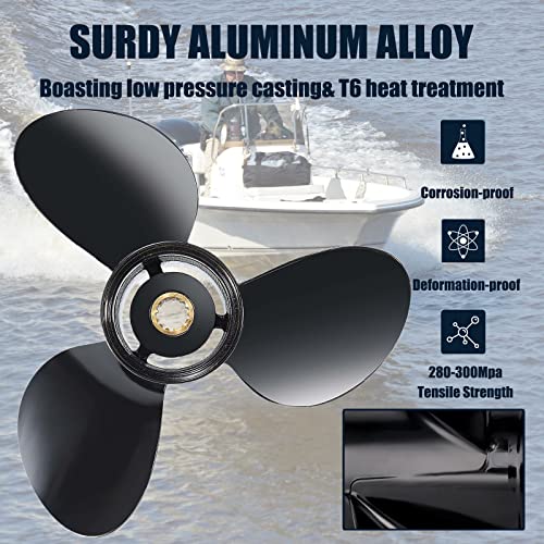 12 1/4x15 Boat Propeller for BRP Johnson Evinrude 40-75HP, 13 Spline, Aluminum Alloy