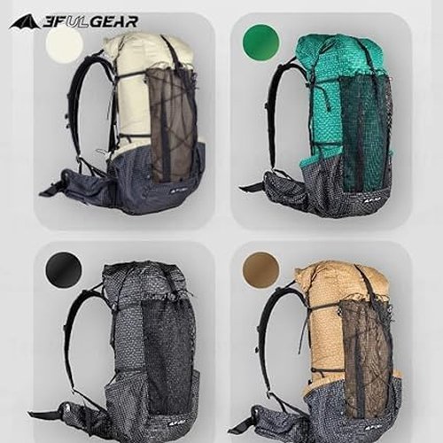 Acqorad 3F UL GEAR QiDian Pro UL 46+10L Backpack Outdoor Climbing Bag Camping Hiking Bags UHMWPE ultralight (beige)