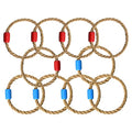 5-Inch Rope Toss Ring Set - Replacement Parts, 10-Pack, Natural Jute