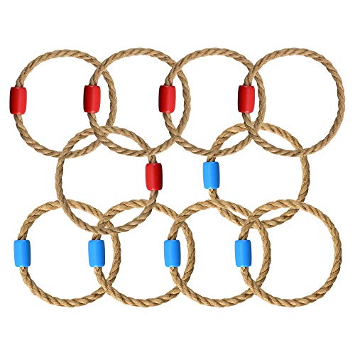 5-Inch Rope Toss Ring Set - Replacement Parts, 10-Pack, Natural Jute