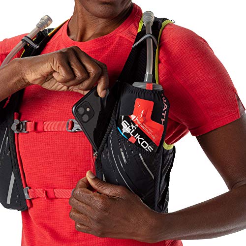 Nathan Pinnacle Hydration Running Vest Backpack for Trail & Marathon - Black / Hibiscus / Medium