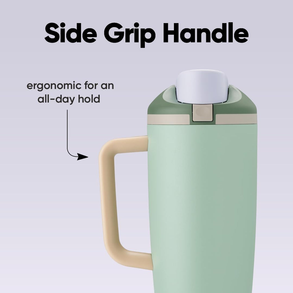 Owala FreeSip Tumbler - 40-Oz. Stainless Steel - Green Eucalyptus - Set of 6