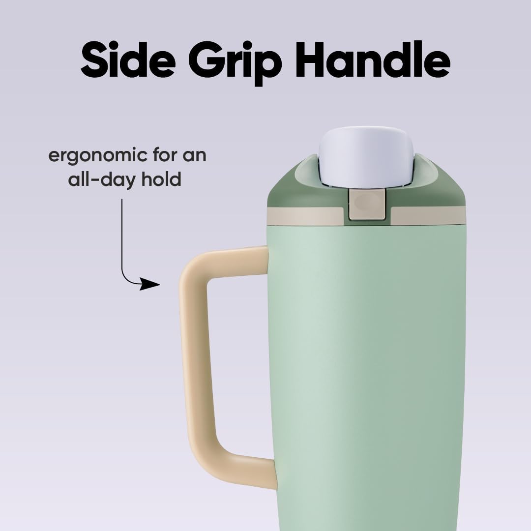 Owala FreeSip Tumbler - 40-Oz. Stainless Steel - Green Eucalyptus - Set of 6