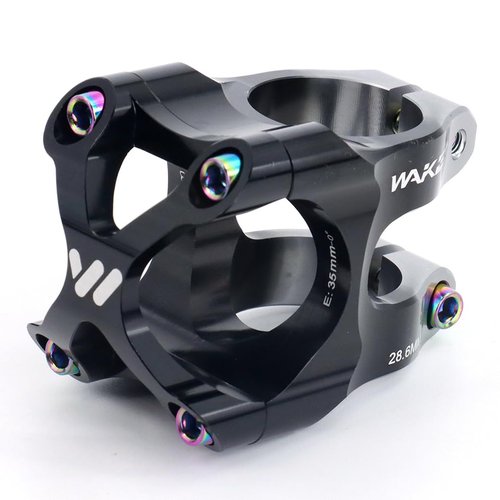 CYSKY 35mm MTB Stem 35mm Clamp Mountain Bike Stem for 35mm Handlebar Clamp 1-1/8 Steer Tube for Mountain, e-MTB, Downhill, Freeride, Gravel (Black & Titanium)
