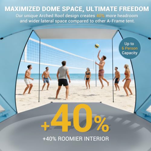 Beach Tent Sun Shelter with Canopy for 4-6 People - Blue Variation