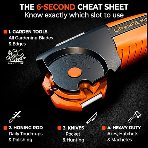 Orange Ninja 7-in-1 Garden & Knife Sharpener - Small Pack of 2