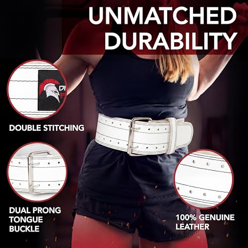 Genuine Leather Weightlifting Belt for Men Women - 4 Inch Support for Powerlifting & CrossFit